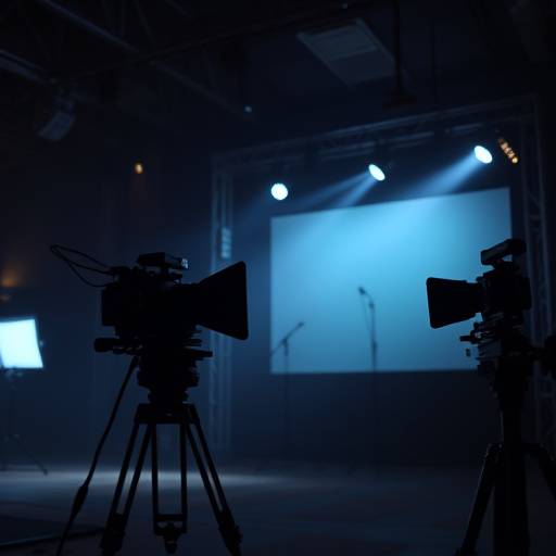 Low-key lighting on a film set